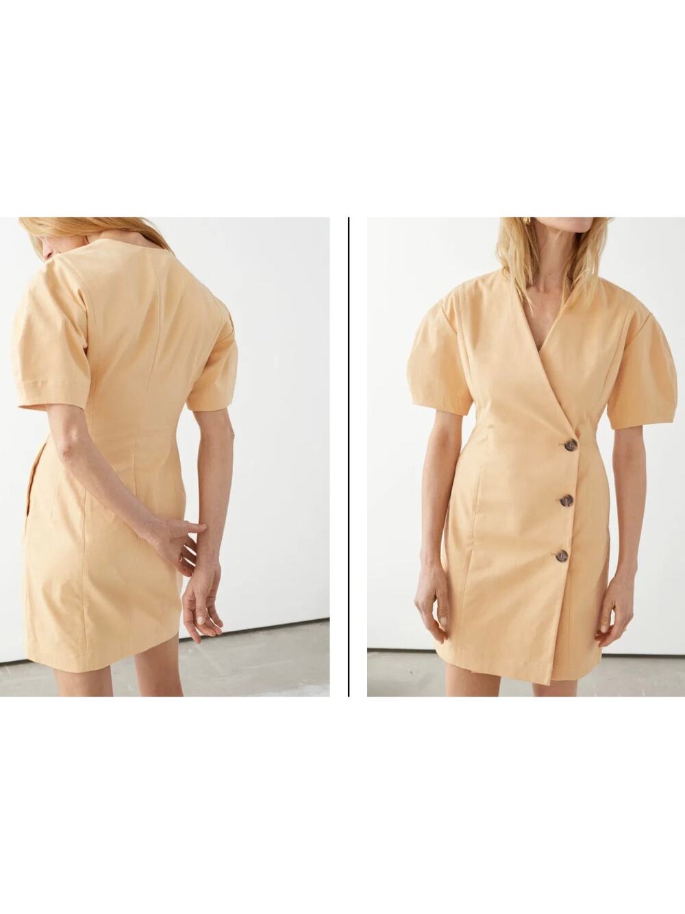 Other Stories Stockholm Atelier Corporate Core Blazer Pale Yellow Mini Dress 6